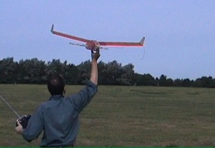 testing a canard model aeroplane on Bury Field Common