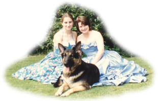 Vikki, Chani the Alsatian and Carol