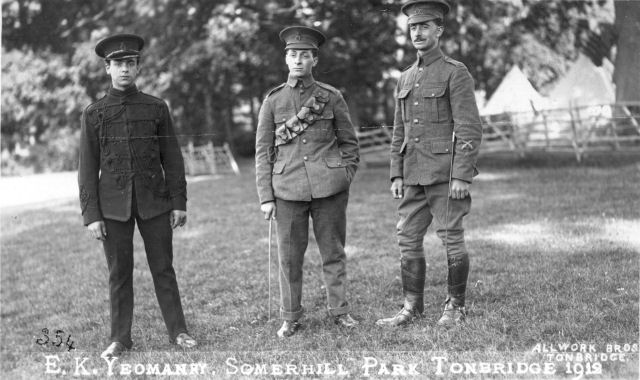Jack Hardman (right) at Somerhill Park, Tonbridge 1912