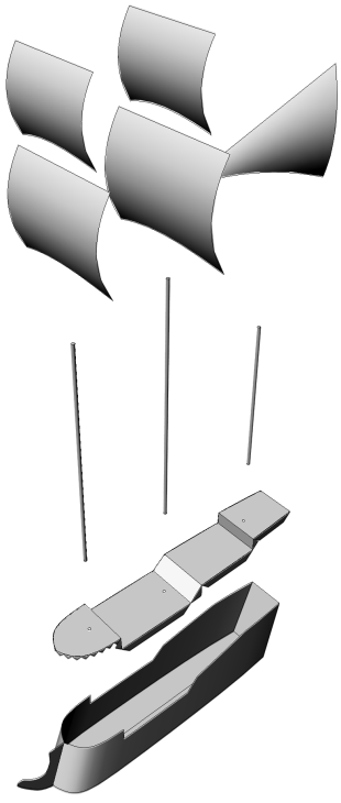 Galleon model assembly diagram