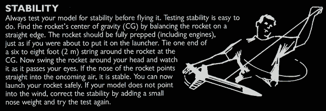 Achieving stability - an extract from Estes model rocket instructions