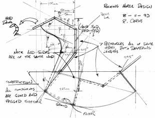 initial sketch for rocking horse